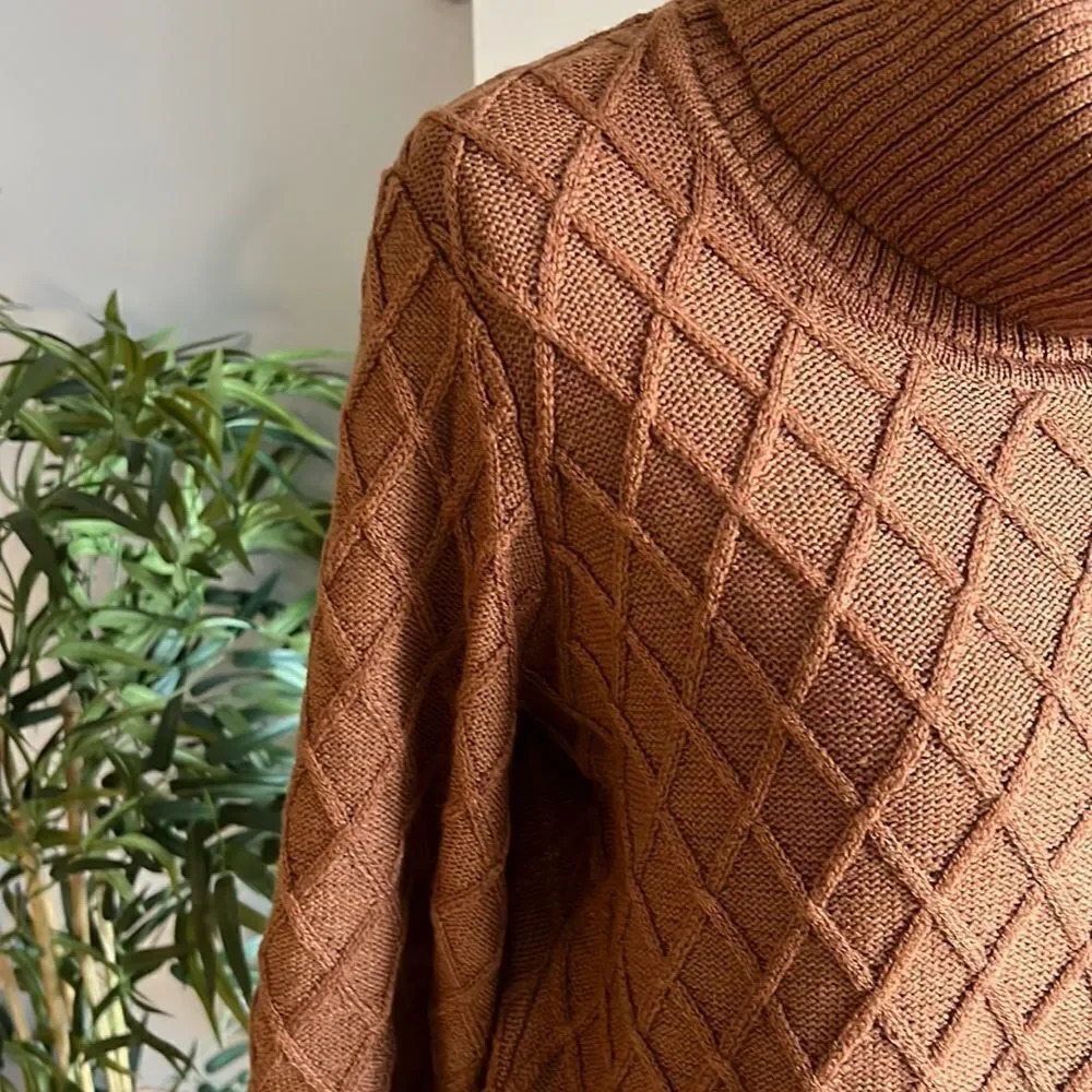 ELIZA J | Nutmeg | CABLE KNIT POCKET SWEATER DRESS - Picture 5 of 6